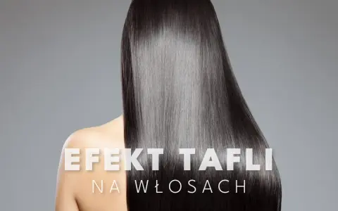 Kobieta z lśniącymi, prostymi włosami, które tworzą efekt tafli.