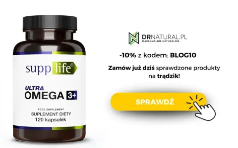 Suplement diety Supplife Ultra Omega 3+ to sprawdzone suplementy na trądzik. Zamów z kodem BLOG10 i odbierz -10%.
