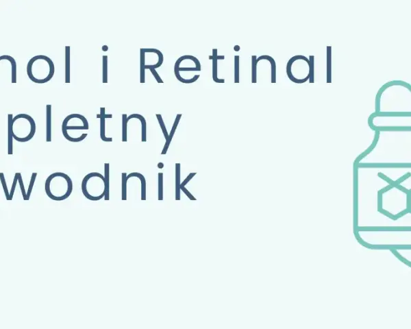 Retinol na co? Kompletny przewodnik po zastosowaniu retinolu i retinalu w pielęgnacji. Ikona buteleczki z serum i kropli.