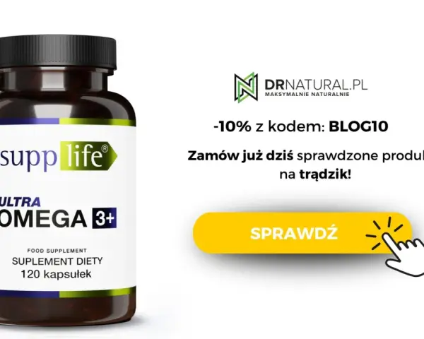 Suplement diety Supplife Ultra Omega 3+ to sprawdzone suplementy na trądzik. Zamów z kodem BLOG10 i odbierz -10%.